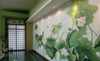 中式风格古典手绘墙装修效果图