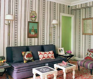 美式风格绿色沙发背景墙设计图纸