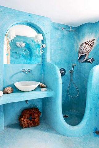 地中海风格可爱卫生间洗手台效果图