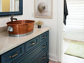 卫生间的清爽色彩 19款地中海风格洗手台