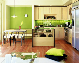 小清新绿色厨房设计
