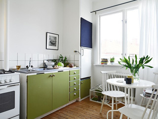 小清新绿色厨房装修图片