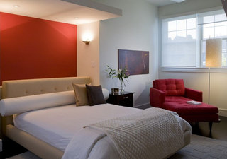 简约风格红色卧室背景墙设计图
