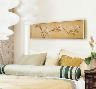 中式风格小清新卧室背景墙设计