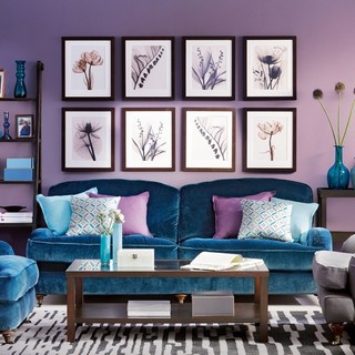 时尚紫色照片墙装修效果图