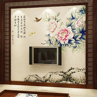 中式风格大气电视背景墙装修效果图
