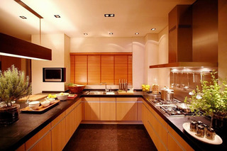 现代简约风格三居室黑白90平米厨房设计图