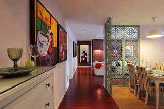 新古典风格三居室温馨100平米过道设计图