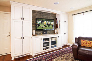 美式风格大气白色电视柜效果图