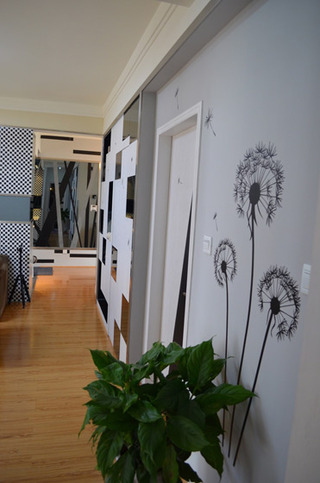 简约风格三居室黑白90平米装修图片