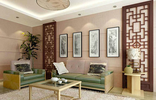 中式风格古典粉色效果图