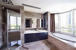 现代简约风格三居室温馨20万以上卫生间改造