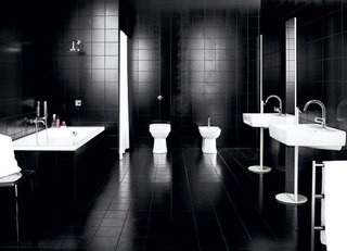 大气黑色卫浴间瓷砖瓷砖图片