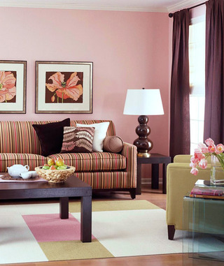 小清新粉色客厅装修效果图
