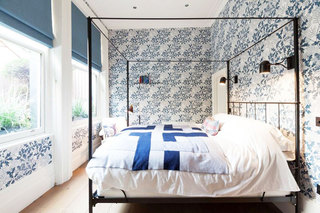 蓝色卧室窗帘窗帘图片