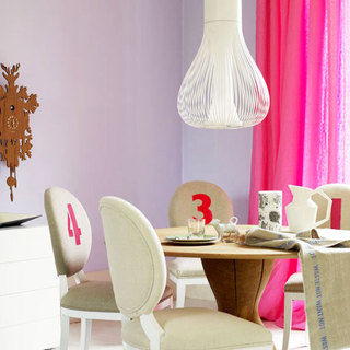简约风格粉色餐厅窗帘效果图