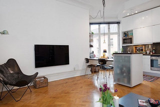 现代简约风格单身公寓40平米效果图