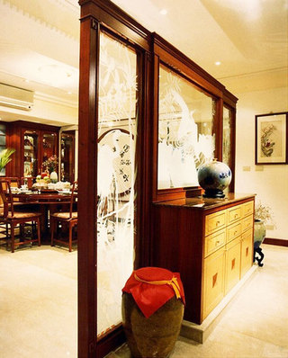 中式风格红色客厅设计图纸