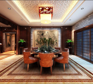 中式餐厅背景墙设计图