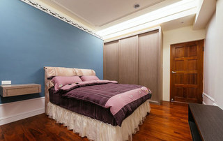 蓝色紫色卧室效果图