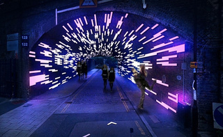 紫色现代走廊效果图