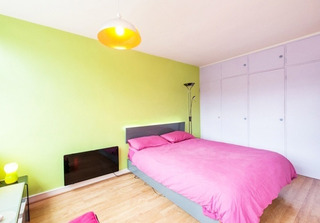 粉绿色清新自然卧室墙面设计