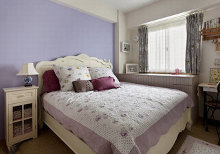 田园风格紫色卧室效果图