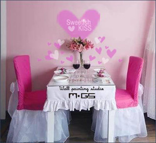粉色白色可爱餐厅效果图