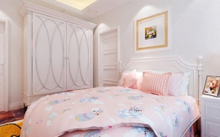 粉色白色田园卧室效果图