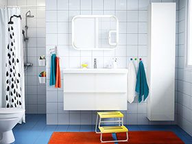 强收纳卫浴间设计 13款白色宜家浴室柜图片
