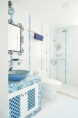 蓝色浴室柜设计图
