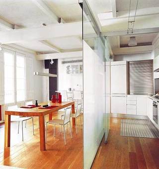 厨房餐厅玻璃隔断设计效果图片