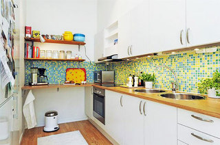 绿色厨房瓷砖效果图