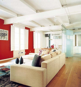 现代简约风格二居室暖色调5-10万90平米设计图纸