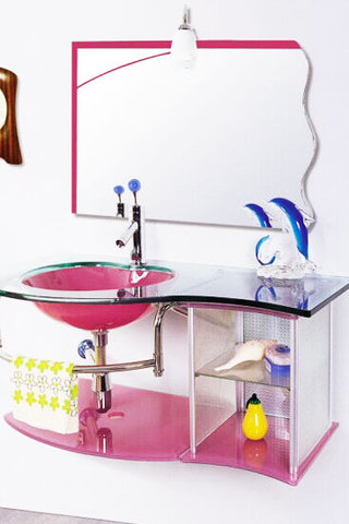 粉色浴室柜设计图