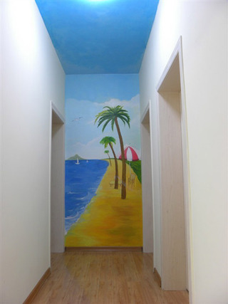 地中海走廊手绘墙图片