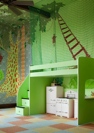 草绿色儿童房效果图片