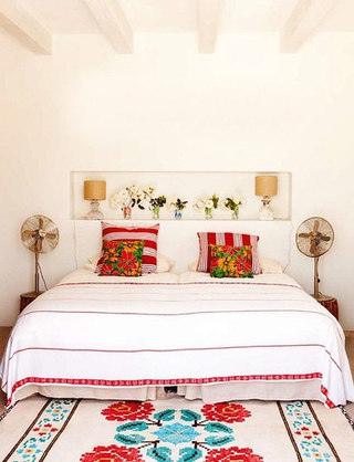 简洁卧室床头背景墙图片