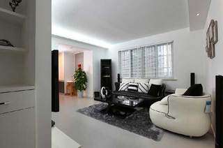 现代简约风格一居室黑白10-15万90平米效果图