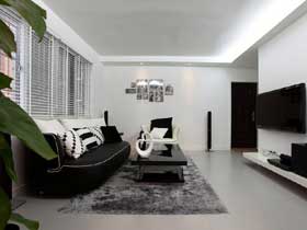 90平黑白配现代简欧三居室 让家更有时尚感