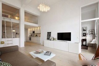 现代简约风格二居室简洁白色80平米设计图