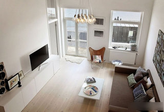 现代简约风格二居室简洁白色80平米效果图