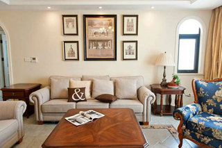 美式温馨沙发背景墙设计图片