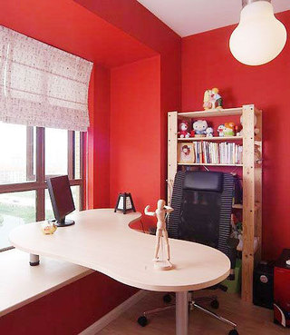 创意书桌红色小书房