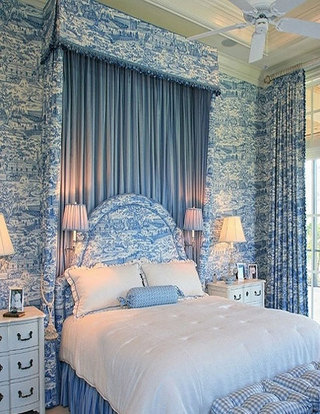 卧室卧室蓝色窗帘