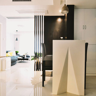 现代简约风格二居室黑白60平米设计图纸