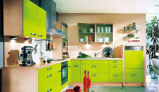 时尚黄绿色厨房