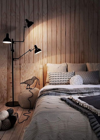 日系木质卧室背景墙设计