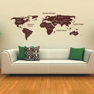 创意地图沙发背景墙