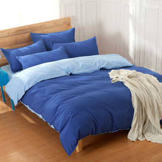 蓝色卧室床上用品效果图